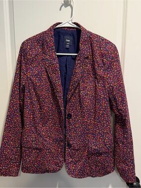 Gap Women's Navy Floral Blazer